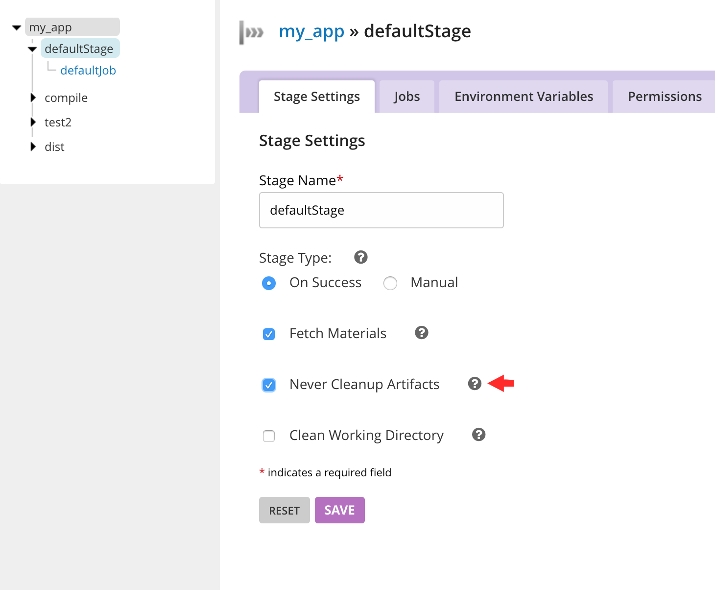 Disable artifact cleanup