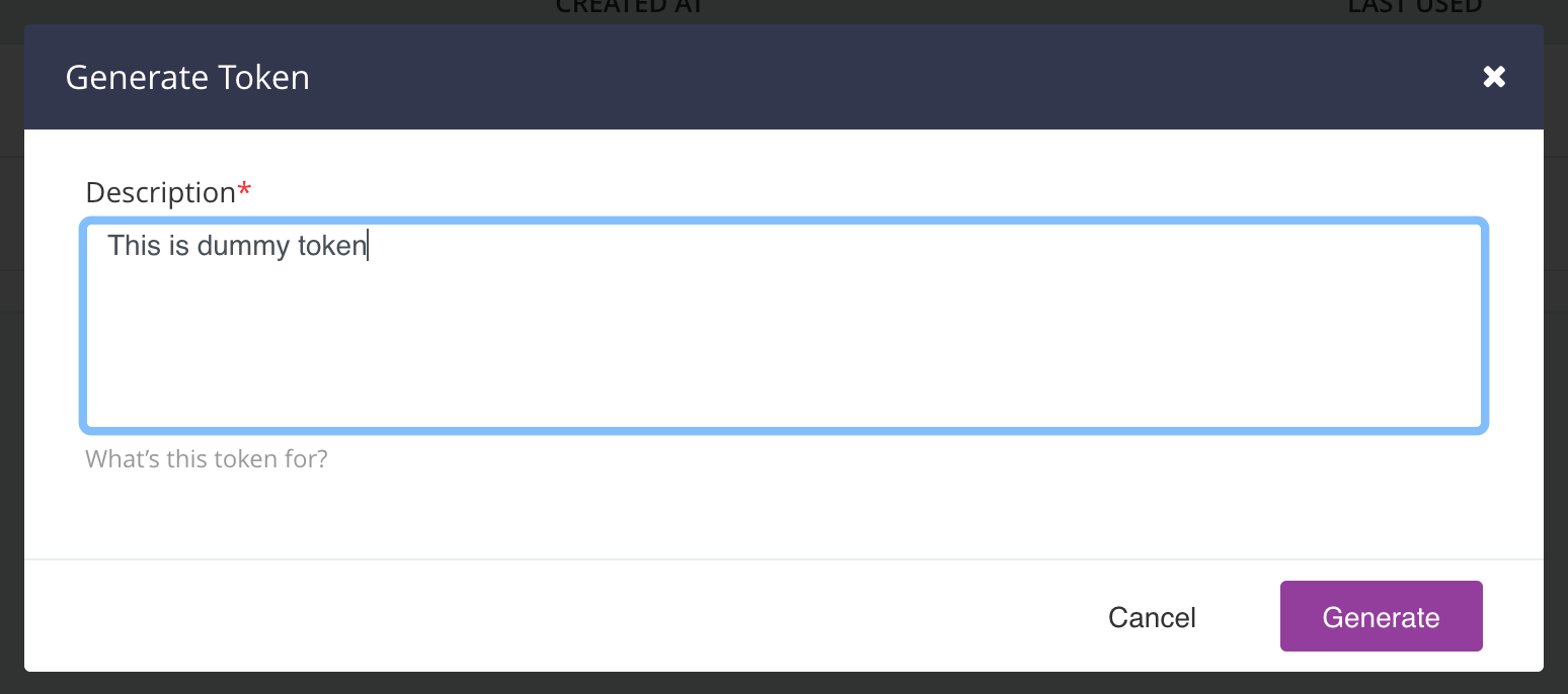 “Generate a token”