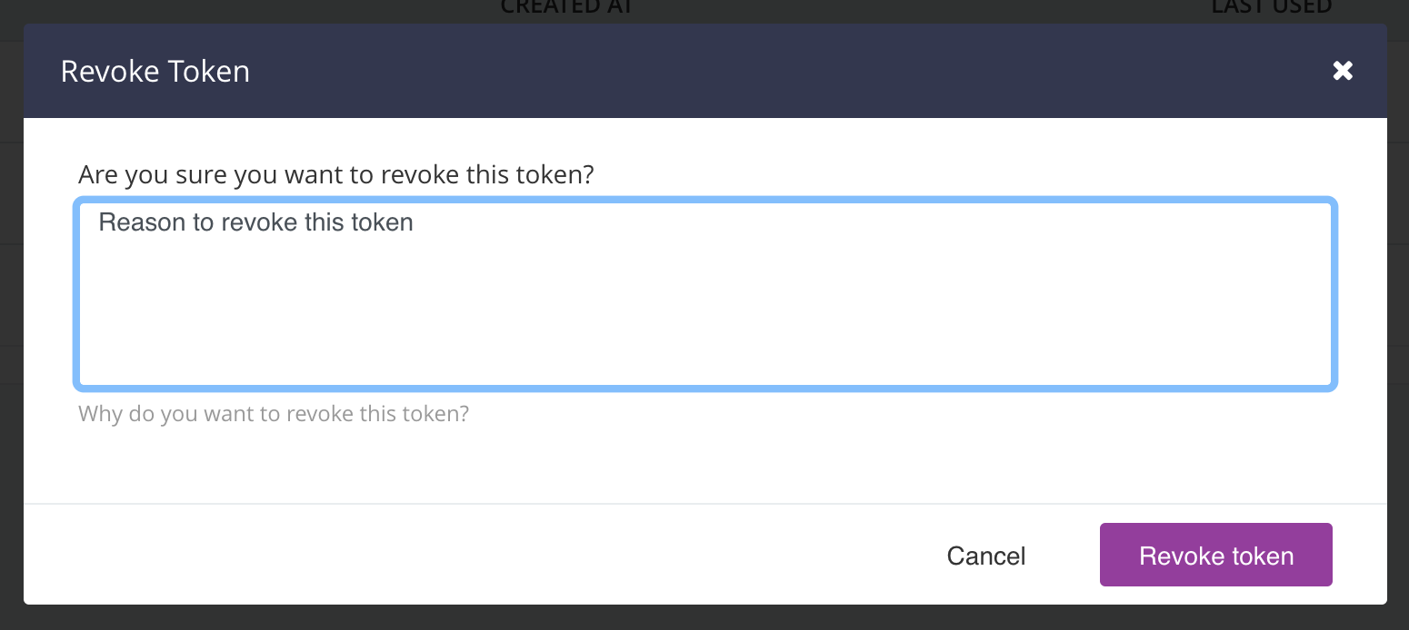 “revoke access token cause”