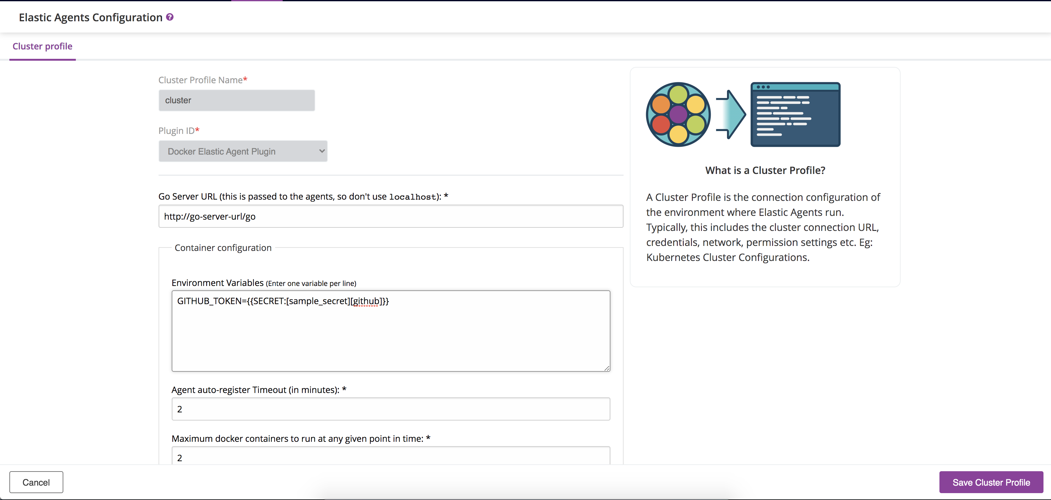 “Plugin Configuration for Cluster Profile”
