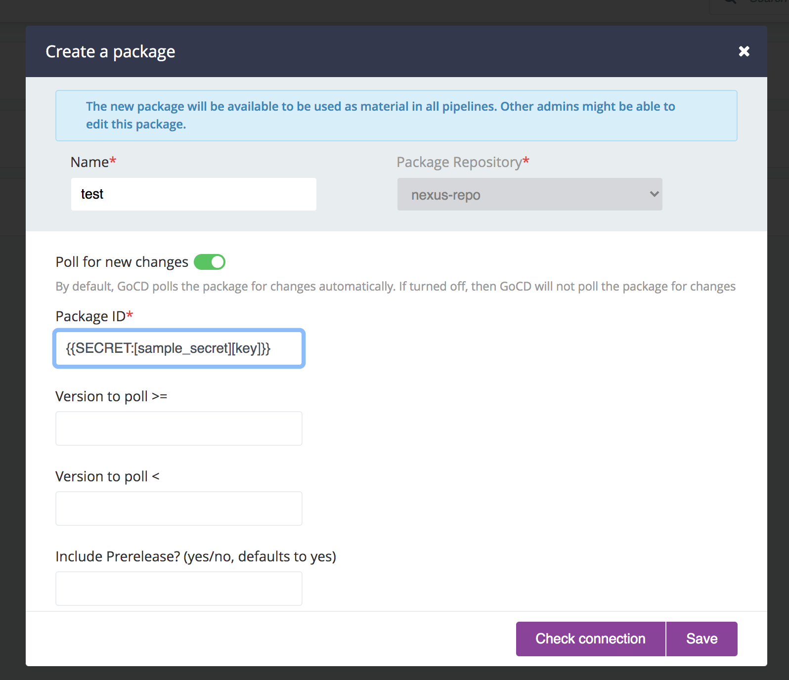“Plugin Configuration for Package”