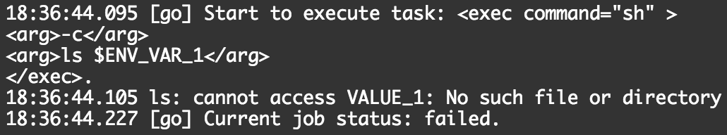 Figure 4: Result of correct usage of environment variable