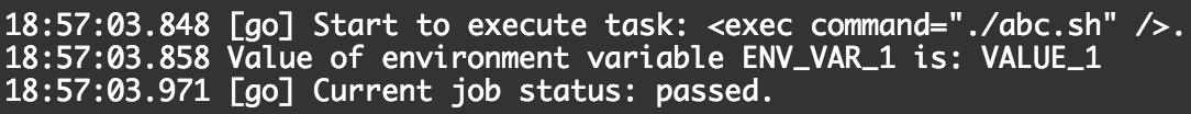 Figure 10: Result of usage of environment variable in a shell-script